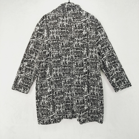 Ann Taylor Loft Black and White Open Front Coat Knit Noise Cardigan Z3 - Picture 4 of 7